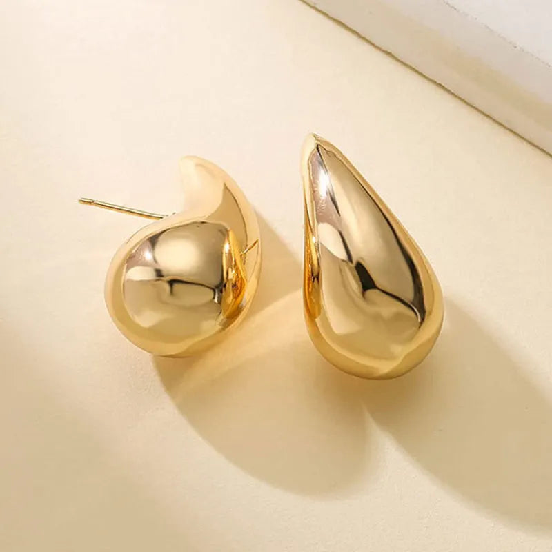 Gold Coloured Drop Earrings | Sparkling Crystals-Nora Luxe