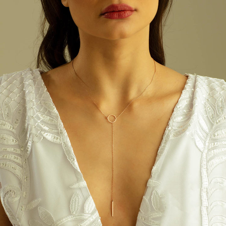 Gold Drop Bar Lariat Necklace | Elegant Women's Jewellery | Versatile Style-GOLD-Nora Luxe