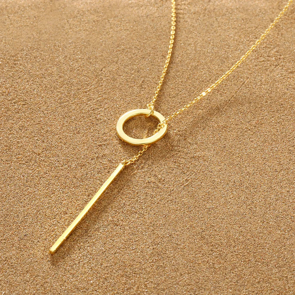 Gold Drop Bar Lariat Necklace | Elegant Women's Jewellery | Versatile Style-GOLD-Nora Luxe