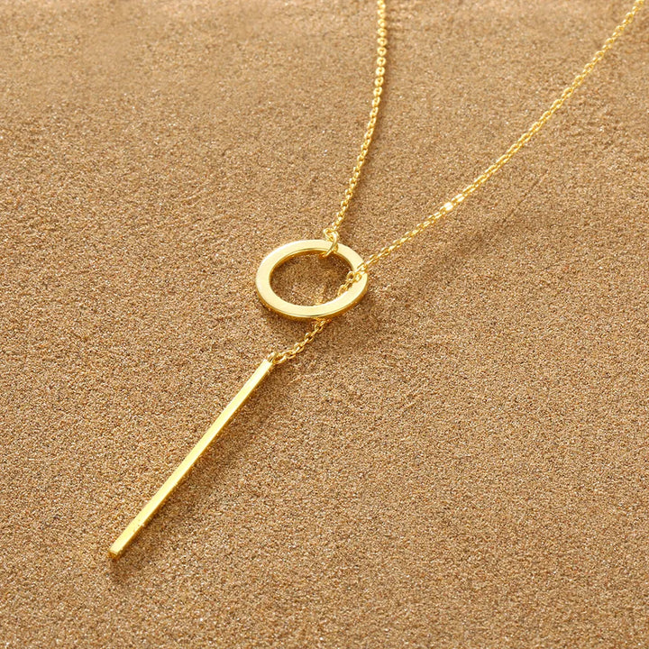 Gold Drop Bar Lariat Necklace | Elegant Women's Jewellery | Versatile Style-GOLD-Nora Luxe