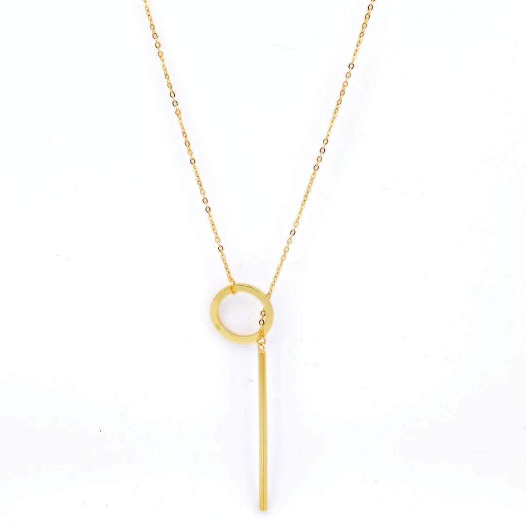 Gold Drop Bar Lariat Necklace | Elegant Women's Jewellery | Versatile Style-GOLD-Nora Luxe