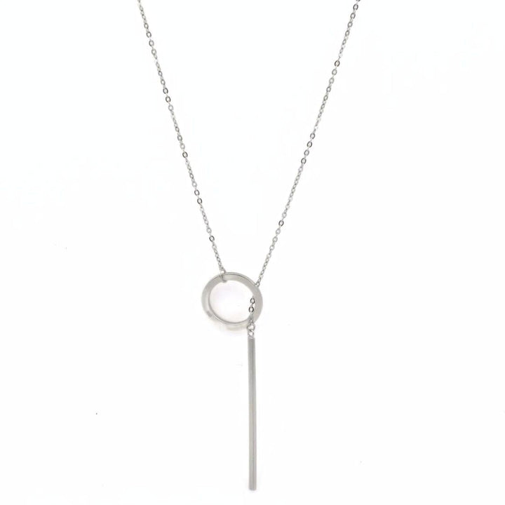 Gold Drop Bar Lariat Necklace | Elegant Women's Jewellery | Versatile Style-SILVER-Nora Luxe