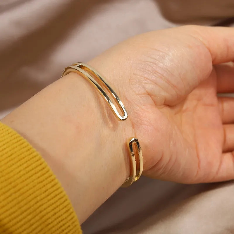 Gold Knot Crystal Bangle-GOLD-Nora Luxe
