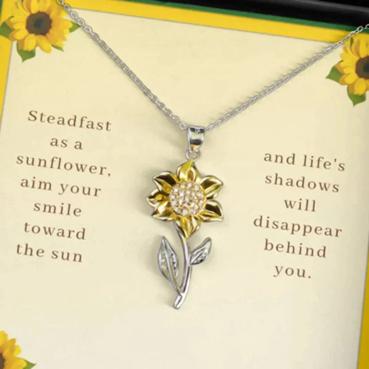 Gold Ladies' Necklace in Sterling Silver with Sunflower Pendant – Marélie-The Livary