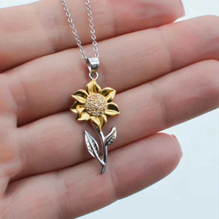 Gold Ladies' Necklace in Sterling Silver with Sunflower Pendant – Marélie-The Livary