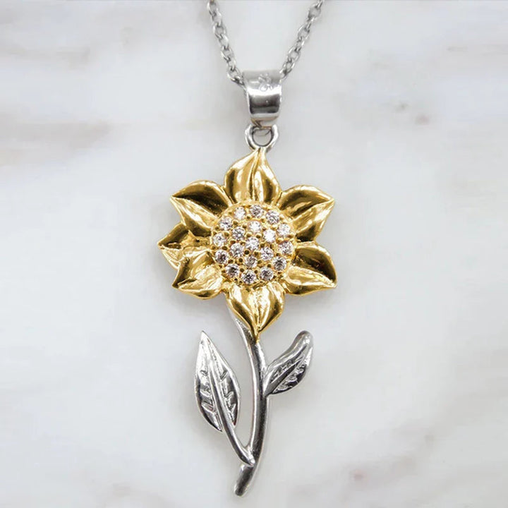 Gold Ladies' Necklace in Sterling Silver with Sunflower Pendant – Marélie-The Livary