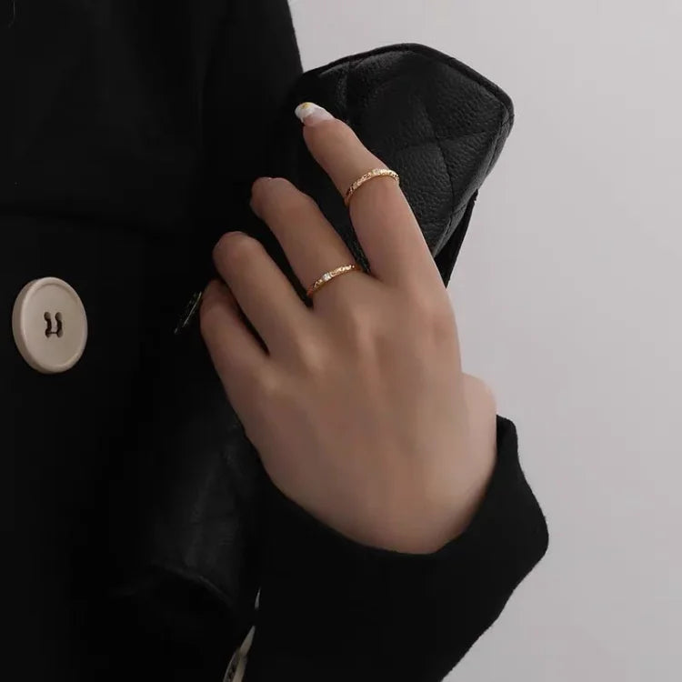 Gold Plated Sterling Silver Ring with Zirconia - Aurora-5-Nora Luxe