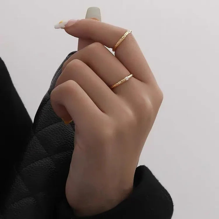 Gold Plated Sterling Silver Ring with Zirconia - Aurora-5-Nora Luxe