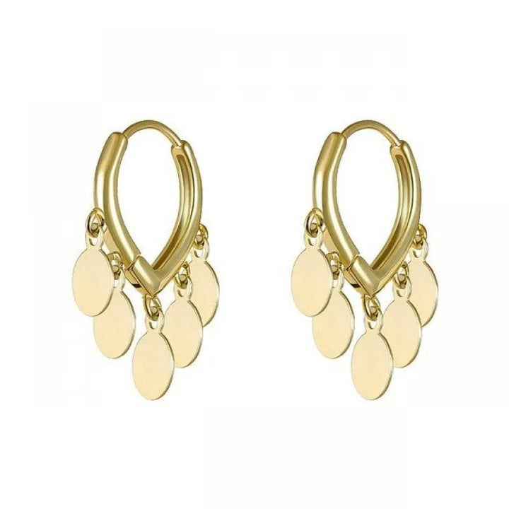Golden Boho Hoop Earrings-GOLD-Nora Luxe