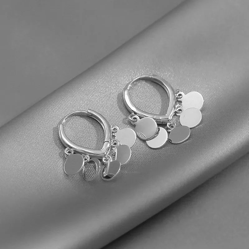 Golden Boho Hoop Earrings-SILVER-Nora Luxe