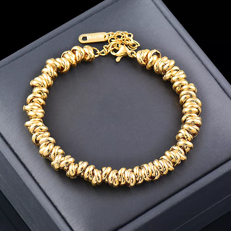 Golden Pearl Bracelet | Elegant Chain Jewellery-GOLD-Nora Luxe