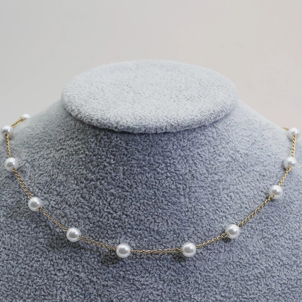 Golden Pearl Necklace - Marilena-Nora Luxe