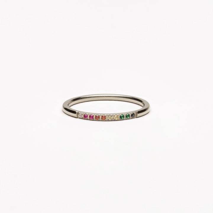 Golden Ring with Coloured Stones - Solene-6-Silver-Nora Luxe
