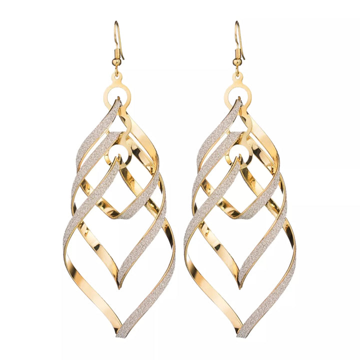 Golden Spiral Earrings | Unique Statement Jewellery-Nora Luxe