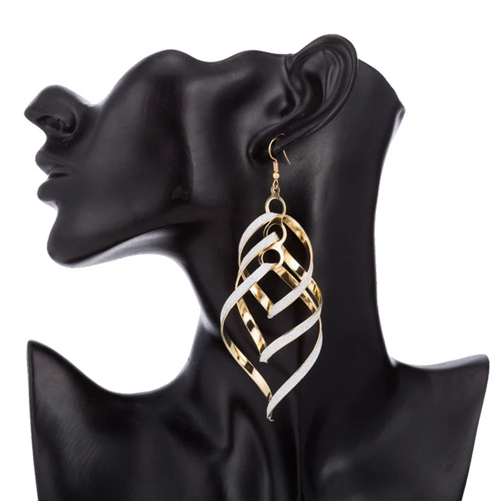 Golden Spiral Earrings | Unique Statement Jewellery-Nora Luxe