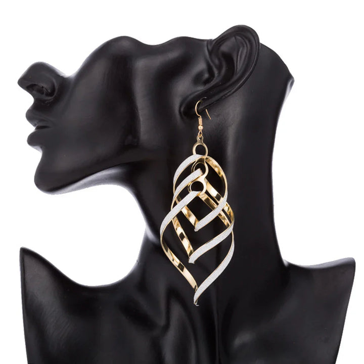 Golden Spiral Earrings | Unique Statement Jewellery-Nora Luxe