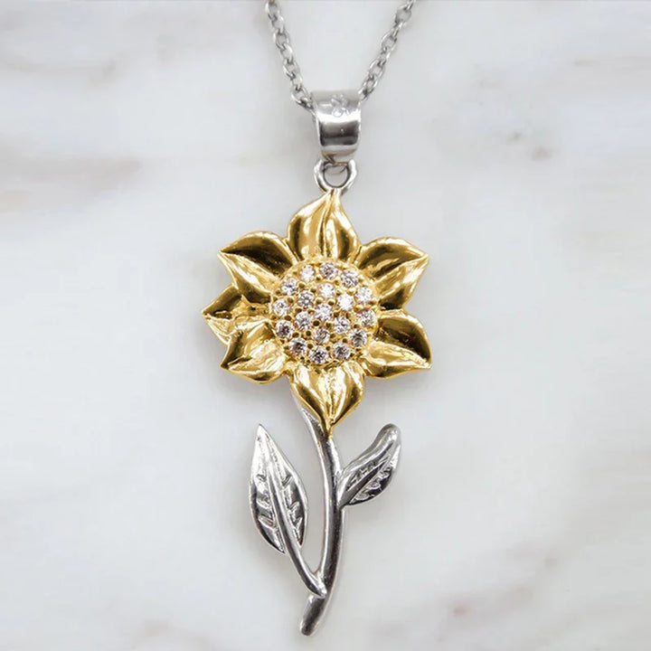 Golden Sunflower Necklace-Nora Luxe