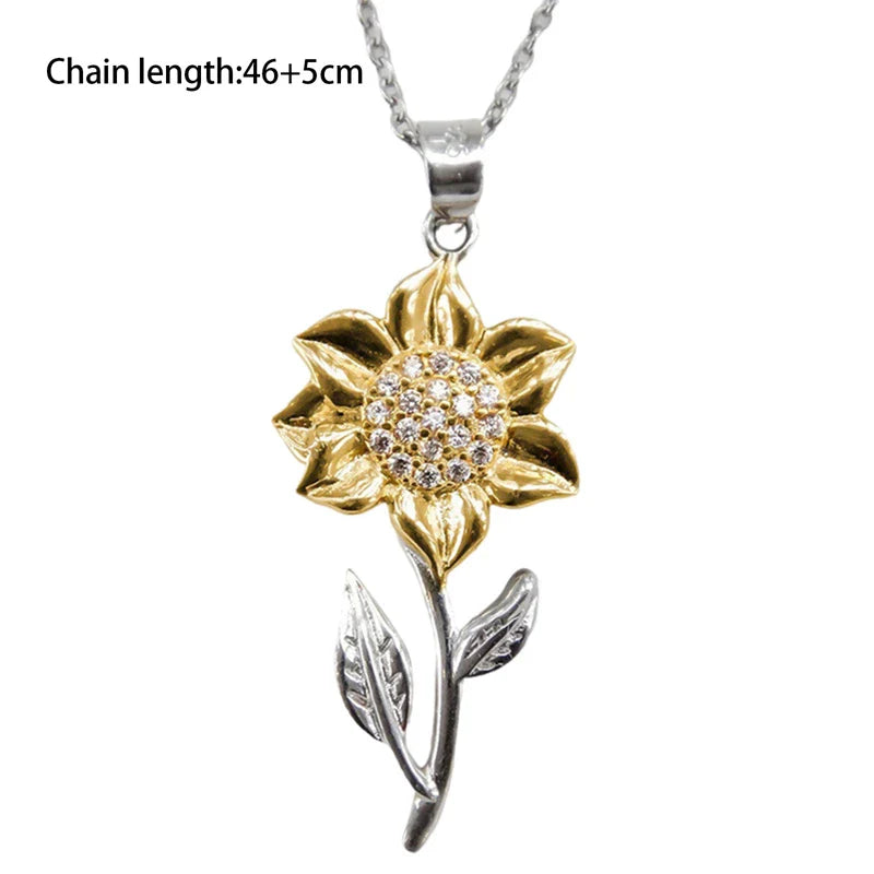 Golden Sunflower Necklace-Nora Luxe