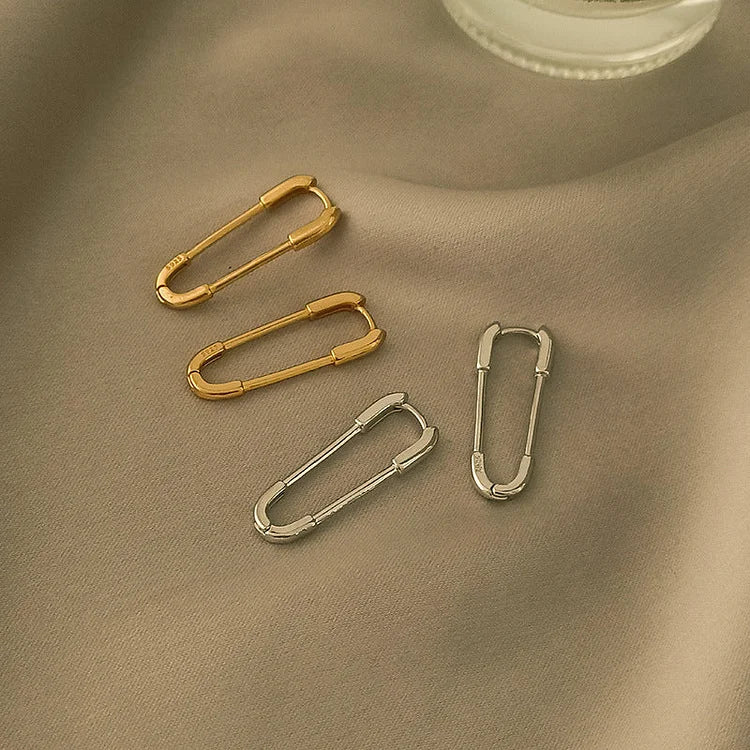 Gold/Silver Paperclip Earrings - Viola-Gold-Nora Luxe