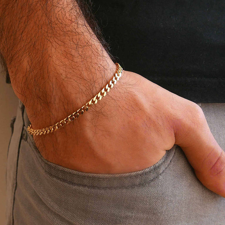 GRACE UNISEX CURB CHAIN BRACELET-.11CM Silver-18cm-Nora Luxe