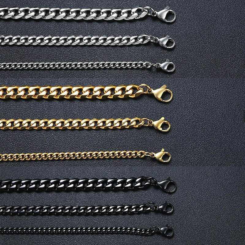 GRACE UNISEX CURB CHAIN BRACELET-.11CM Silver-18cm-Nora Luxe