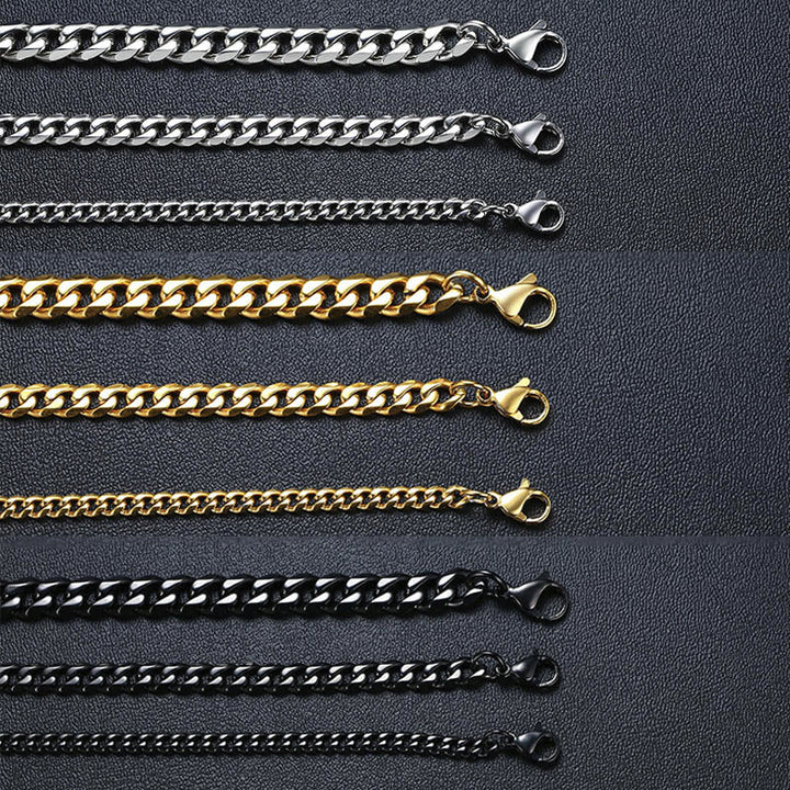 GRACE UNISEX CURB CHAIN BRACELET-.11CM Silver-18cm-Nora Luxe