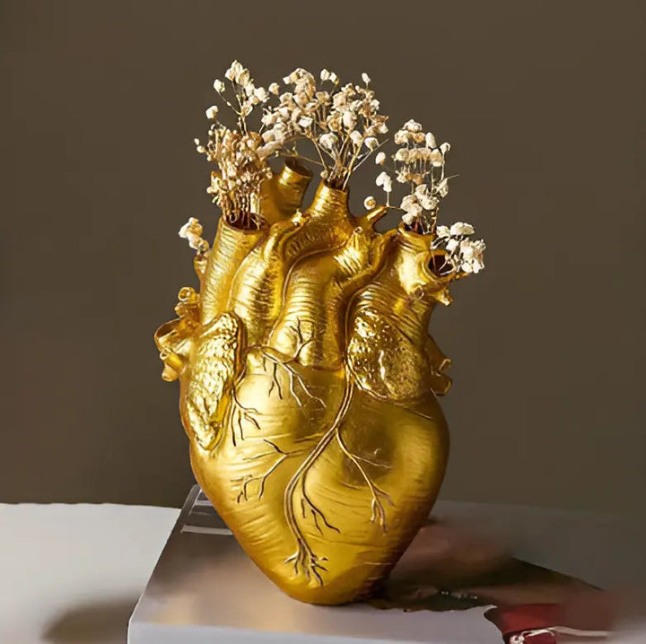 Greek Inspired Heart-Shaped Vase - Elena-Gold-Nora Luxe