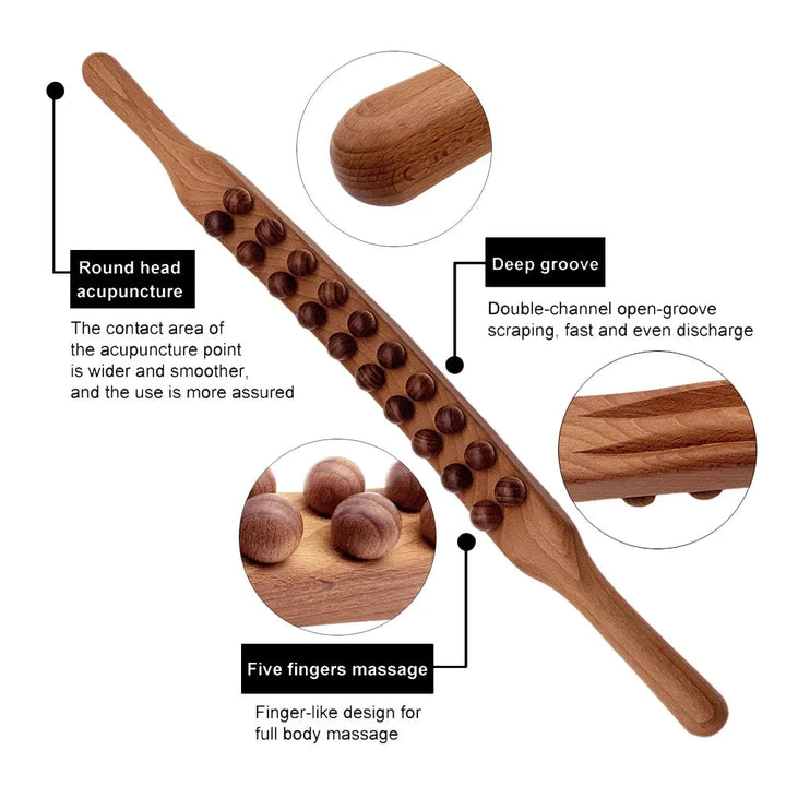Gua Sha Therapy Stick - TheraWood-Light Wood-Nora Luxe