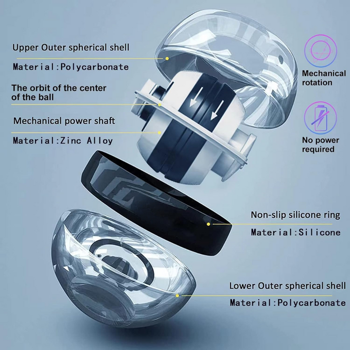 Gyroscopic Wrist Strengthener Ball - Auto Start Forearm Trainer-Black-Nora Luxe