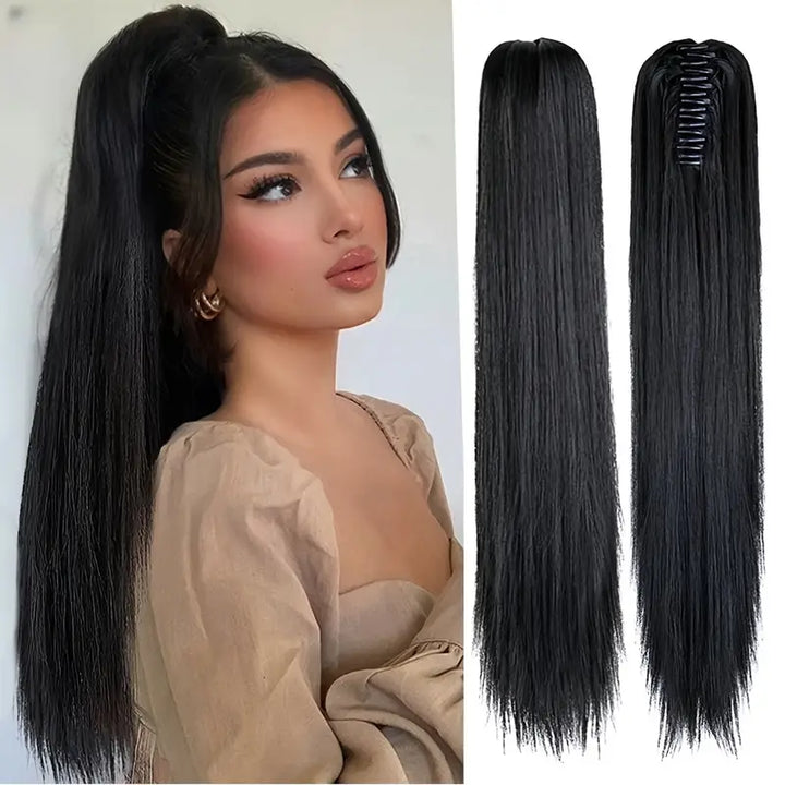 Hair extension Ponytail 21.7 inches – Veloura-Style-Dark brown-Nora Luxe