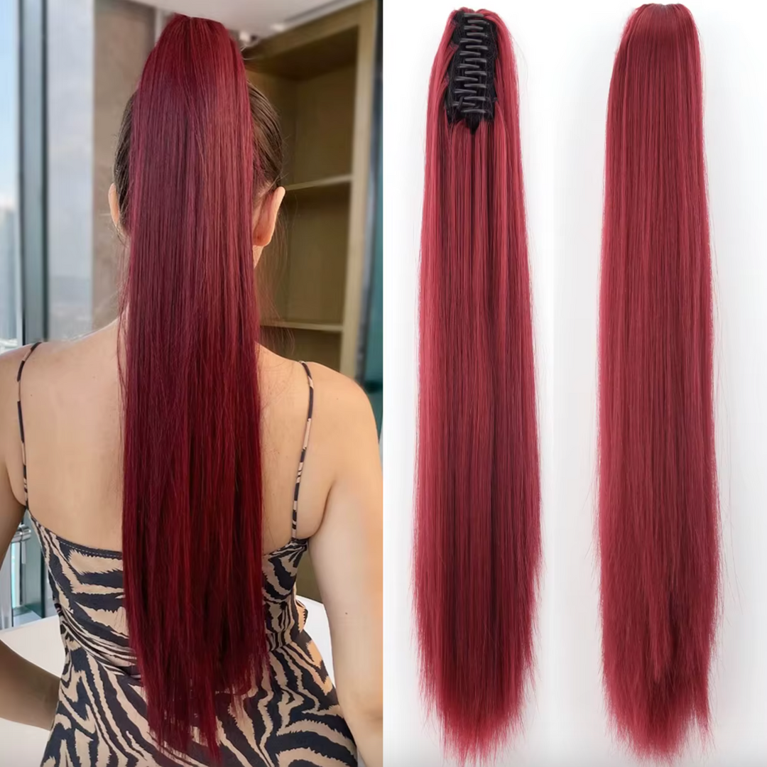 Hair extension Ponytail 21.7 inches – Veloura-Style-Red-Nora Luxe