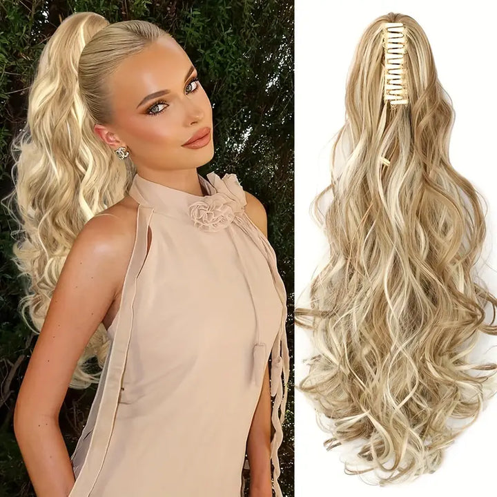 Hair extension Ponytail 21.7 inches – Veloura-Wavy-Blond-Nora Luxe