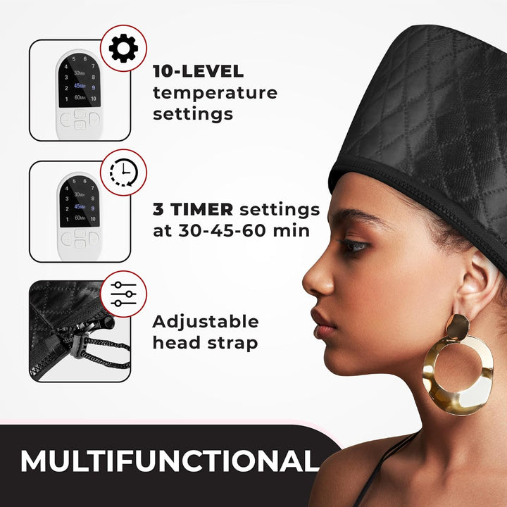 Hair Steamer for Deep Conditioning-Black-Nora Luxe