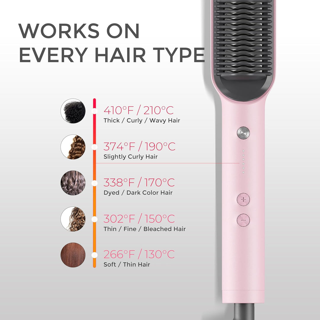 Hair Styler Brush – 5 Heat Settings, Fast Heating-Black-Nora Luxe