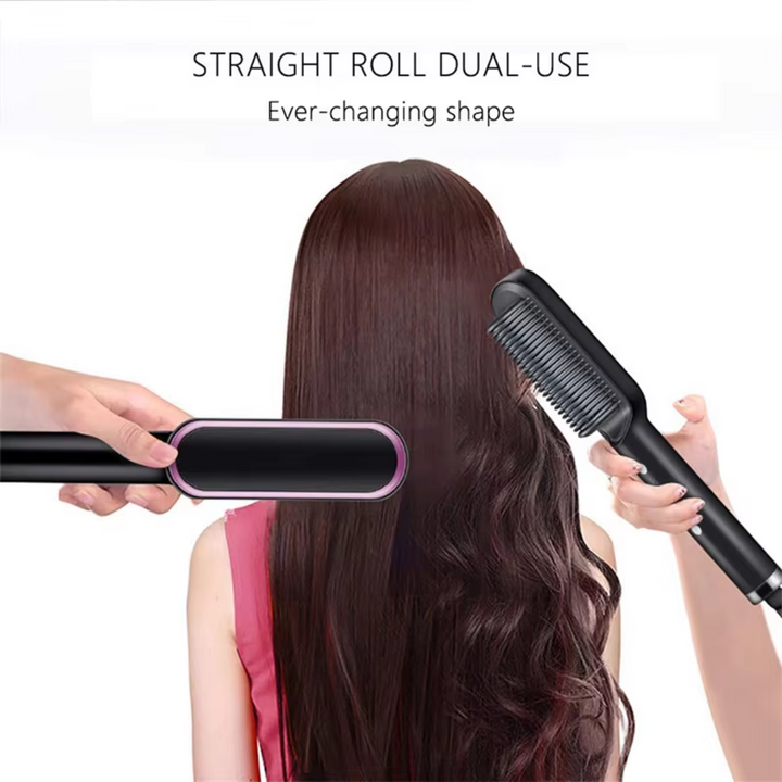 Hair Styler Brush – 5 Heat Settings, Fast Heating-Black-Nora Luxe