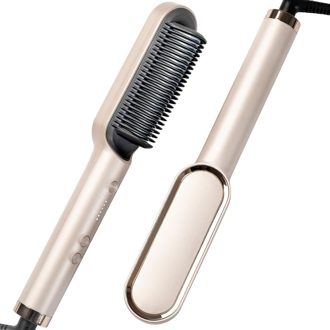 Hair Styler Brush – 5 Heat Settings, Fast Heating-Gold-Nora Luxe