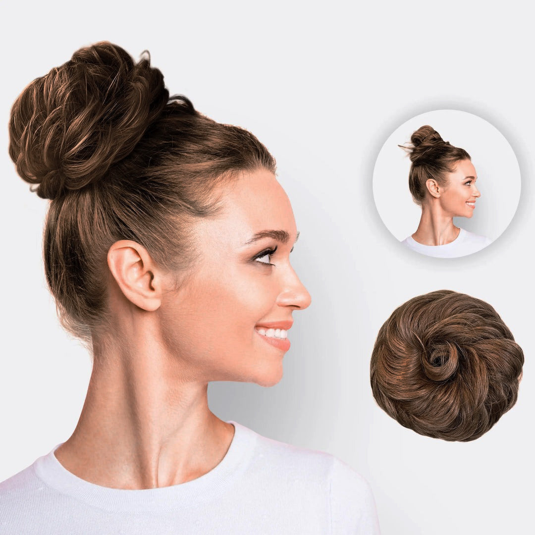 Hairextension Scrunchie – BunPop-Brown-Nora Luxe