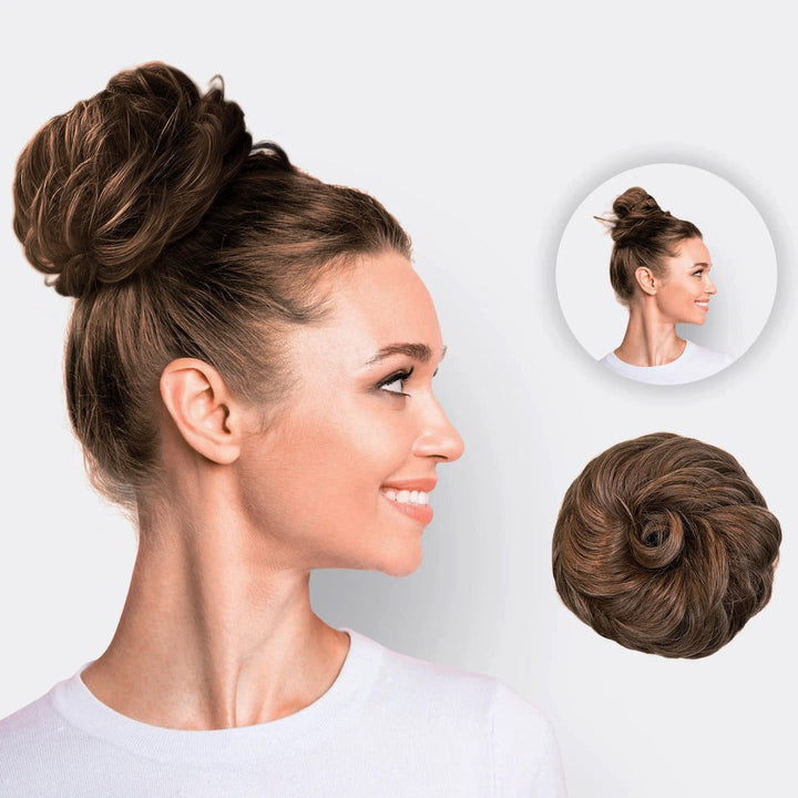 Hairextension Scrunchie – BunPop-Brown-Nora Luxe