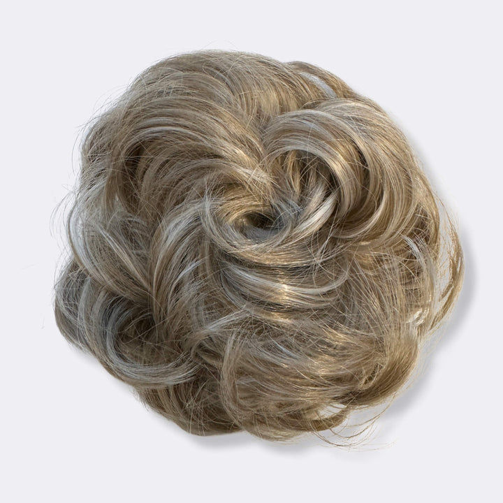 Hairextension Scrunchie – BunPop-Grey Blonde-Nora Luxe