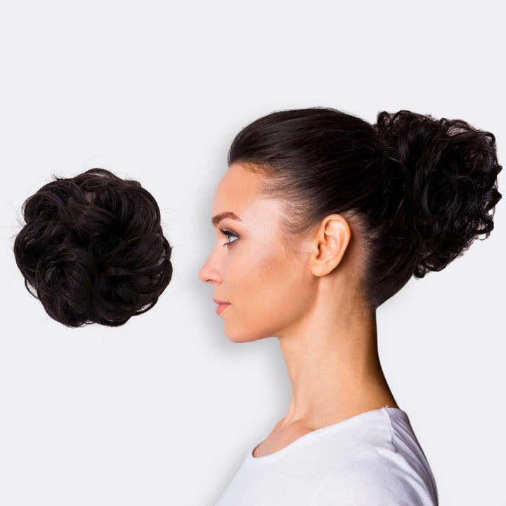 Hairextension Scrunchie – BunPop-Midnight Brown-Nora Luxe