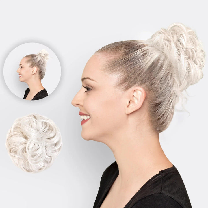 Hairextension Scrunchie – BunPop-Platinum-Nora Luxe