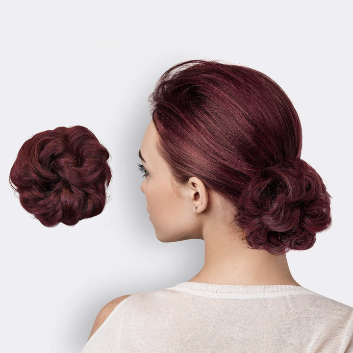 Hairextension Scrunchie – BunPop-Red-Nora Luxe