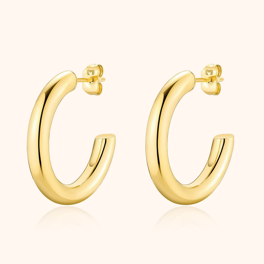 Half-Round Earrings - Elodie-Gold-Nora Luxe