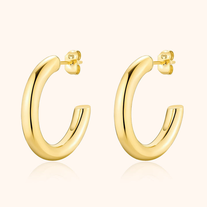 Half-Round Earrings - Elodie-Gold-Nora Luxe