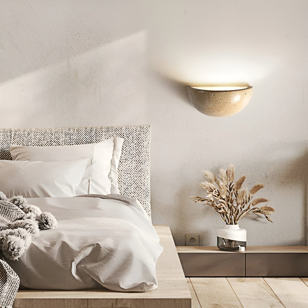 Half-Round LED Wabi-Sabi Wall Lamp - ZenGlow-Nora Luxe