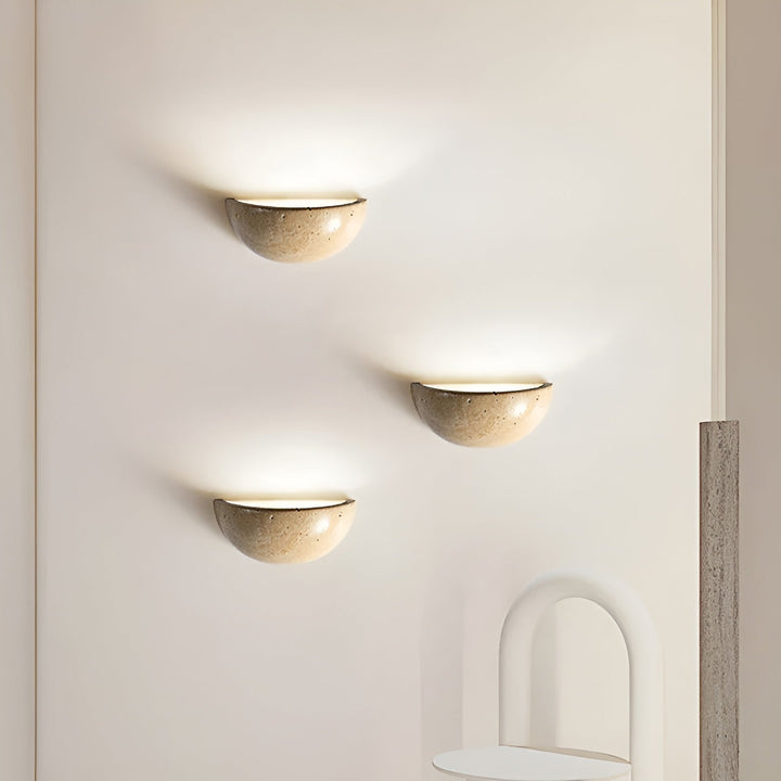 Half-Round LED Wabi-Sabi Wall Lamp - ZenGlow-Nora Luxe