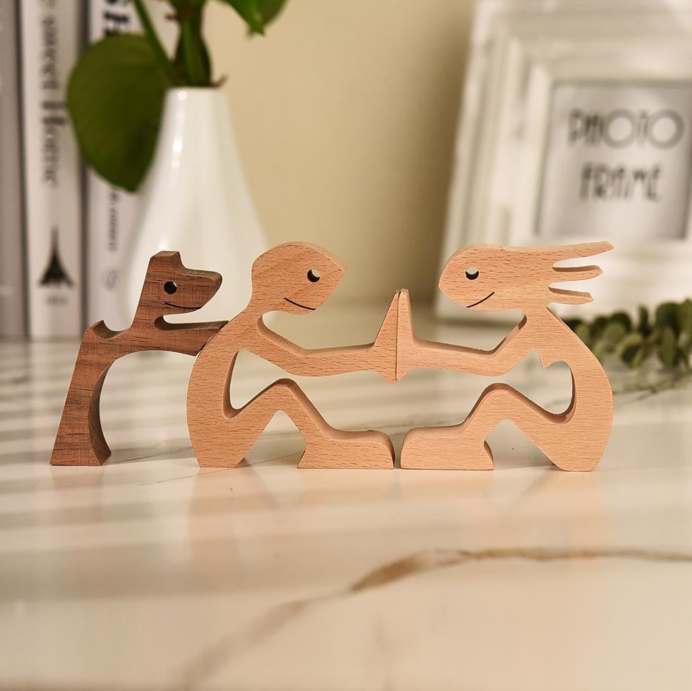 Hand-carved Dog Figurine - HeartBond-Family-Nora Luxe