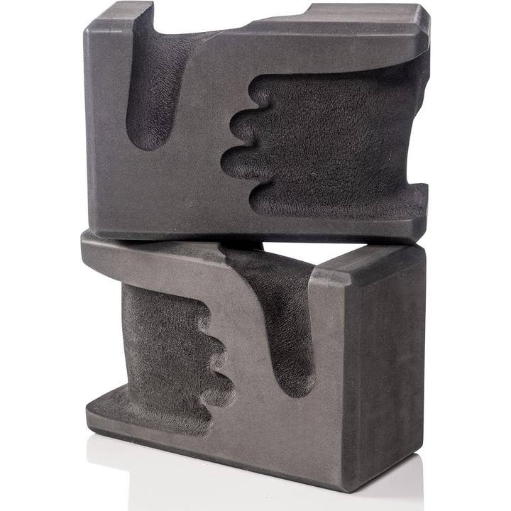 Hand-shaped Yoga Blocks 2-Pack-Black-Nora Luxe