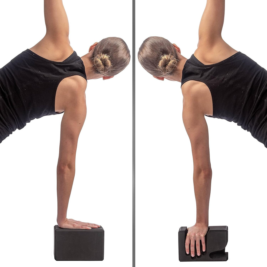 Hand-shaped Yoga Blocks 2-Pack-Black-Nora Luxe