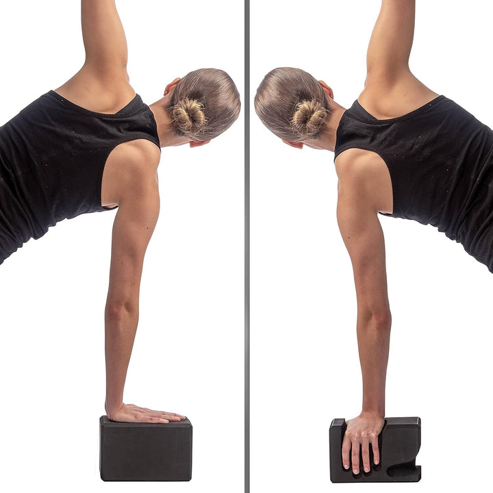 Hand-shaped Yoga Blocks 2-Pack-Black-Nora Luxe